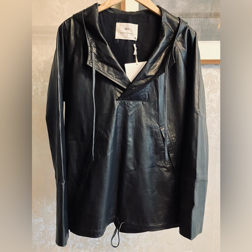 Brand New w/Tags BY. BONNIE YOUNG Oversized Leather Anorak OS Impossibly Soft!!!
